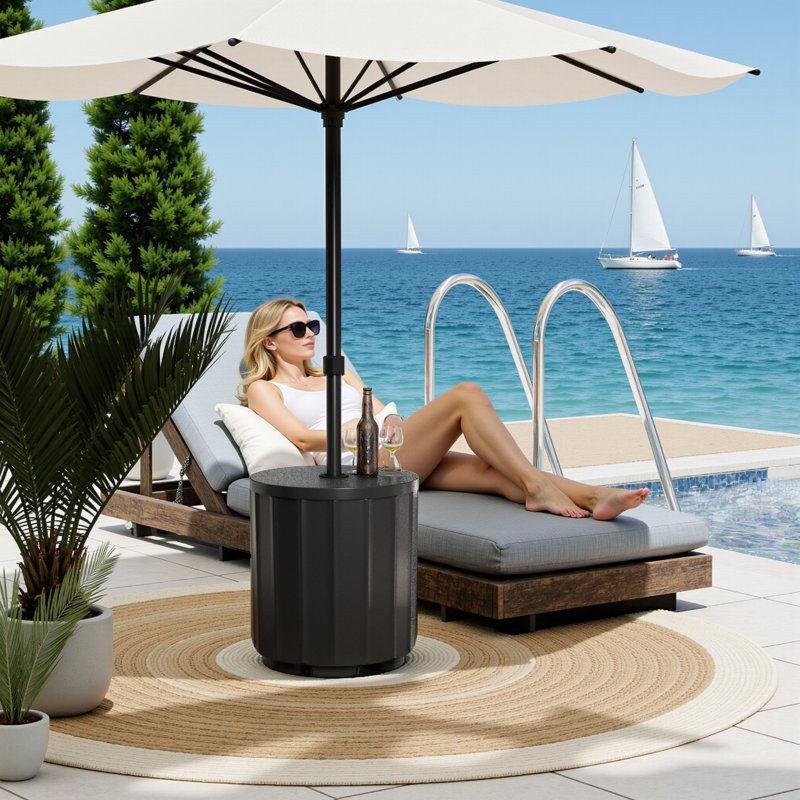 ＥＮアンブレラテーブル ChicFurnit 2026 Dense Fluted Design Modern Outdoor Patio Side